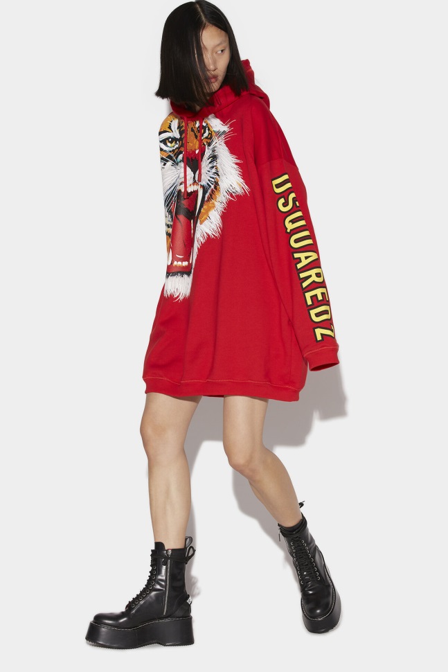 dsquared2_iconic_d2_tiger_sweatdress.jpg Dsquared2 Iconic D2 Tiger Sweatdress - Image 1