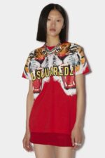 Dsquared2 Iconic D2 Tiger T-Shirt D2 RED - Image 3