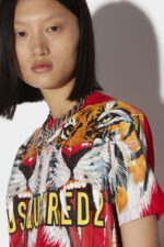 Dsquared2 Iconic D2 Tiger T-Shirt D2 RED - Image 4