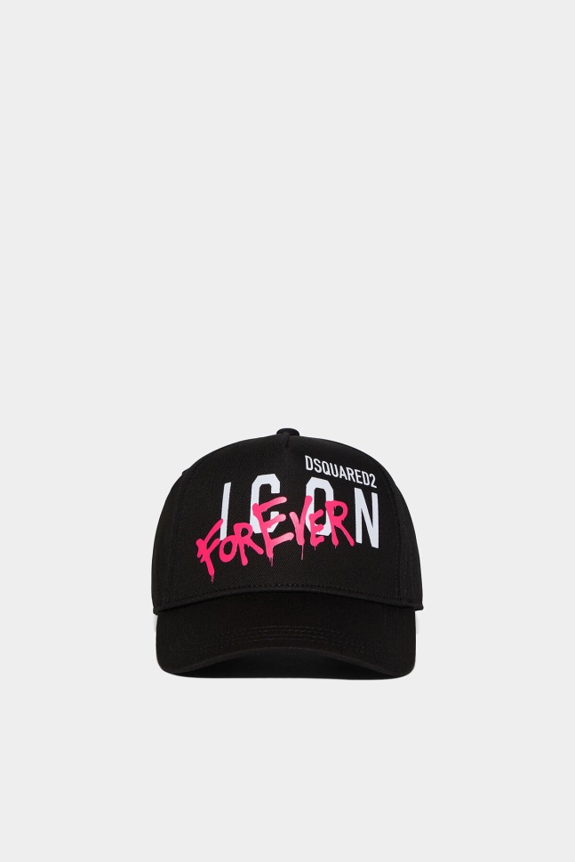 dsquared2_iconic_d2kids_baseball_cap_black_black.jpg Dsquared2 Iconic D2Kids Baseball Cap BLACK/BLACK - Image 1