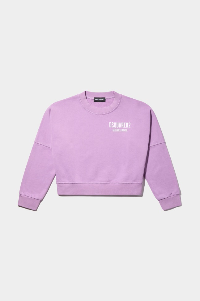 dsquared2_iconic_d2kids_crop_sweater_black_orchid.jpg Dsquared2 Iconic D2Kids Crop Sweater BLACK/ORCHID - Image 1