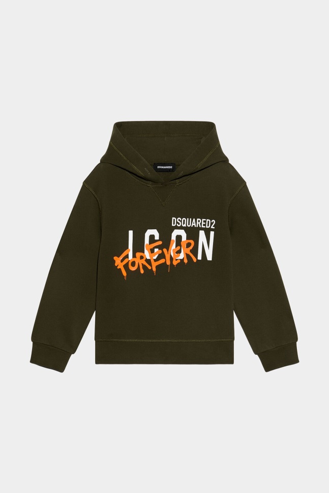 dsquared2_iconic_d2kids_hoodie_black_white.jpg Dsquared2 Iconic D2Kids Hoodie BLACK/WHITE - Image 1