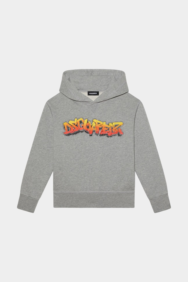 dsquared2_iconic_d2kids_hoodie_grey.jpg Dsquared2 Iconic D2Kids Hoodie GREY - Image 1
