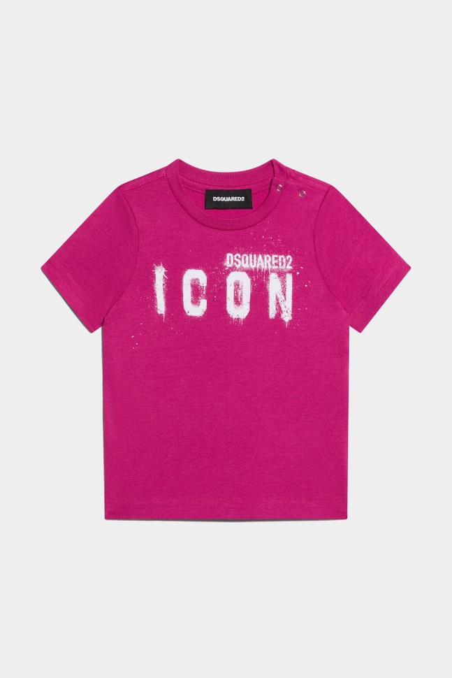 dsquared2_iconic_d2kids_icon_spray_t_shirt_white_black.jpg Dsquared2 Iconic D2Kids Icon Spray T-Shirt WHITE/BLACK - Image 1
