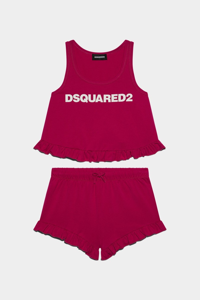 dsquared2_iconic_d2kids_pyjamas_minnie_pink_white.jpg Dsquared2 Iconic D2Kids Pyjamas MINNIE PINK/WHITE - Image 1