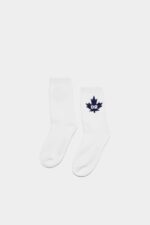 Dsquared2 Iconic D2Kids Socks TANGO RED/MAZARINE BLUE - Image 2