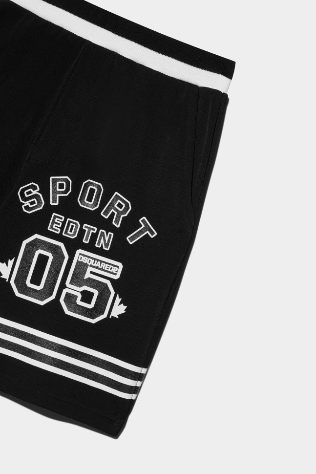 Dsquared2 Iconic D2Kids Sport Edtn.05 Shorts BLACK/TANGO RED - Image 4