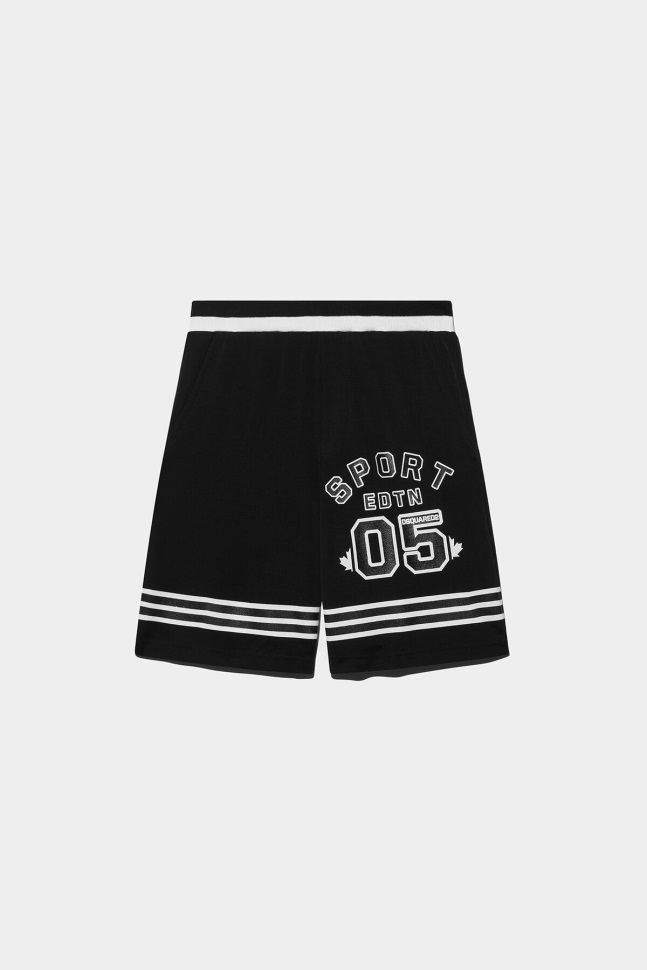 dsquared2_iconic_d2kids_sport_edtn_05_shorts_black_tango_red.jpg Dsquared2 Iconic D2Kids Sport Edtn.05 Shorts BLACK/TANGO RED - Image 1
