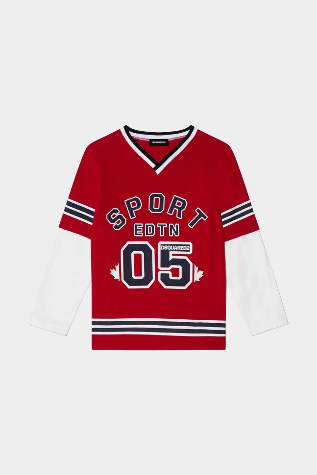 dsquared2_iconic_d2kids_sport_edtn_05_t_shirt_black_tango_red.jpg Dsquared2 Iconic D2Kids Sport Edtn.05 T-Shirt BLACK/TANGO RED - Image 1