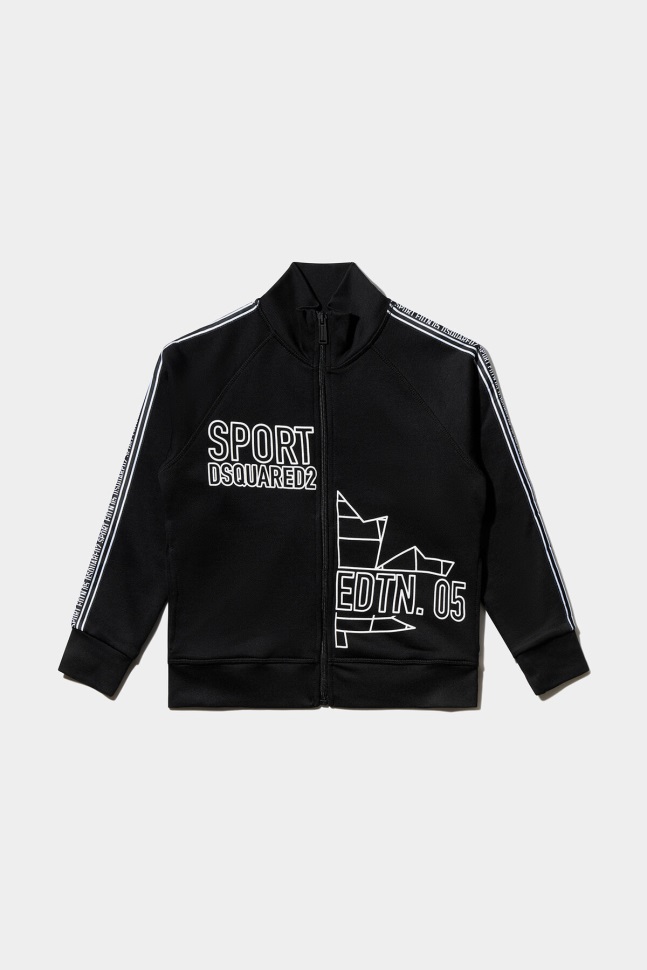dsquared2_iconic_d2kids_sport_edtn_05_zipped_sweater_black_orange.jpg Dsquared2 Iconic D2Kids Sport Edtn.05 Zipped Sweater BLACK/ORANGE - Image 1