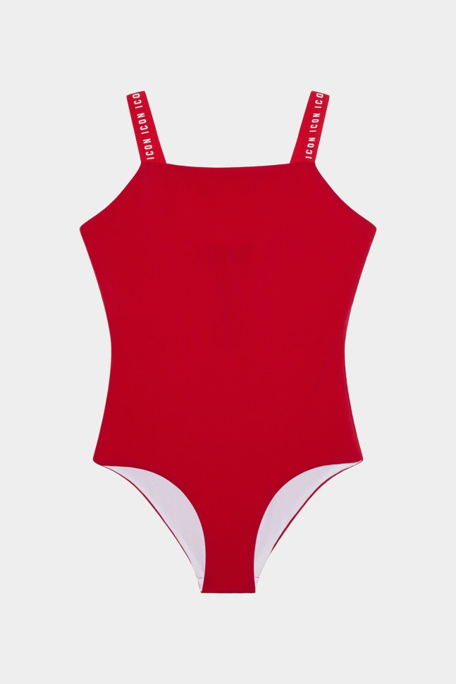 dsquared2_iconic_d2kids_swimsuit_bright_red.jpg Dsquared2 Iconic D2Kids Swimsuit BRIGHT RED - Image 1