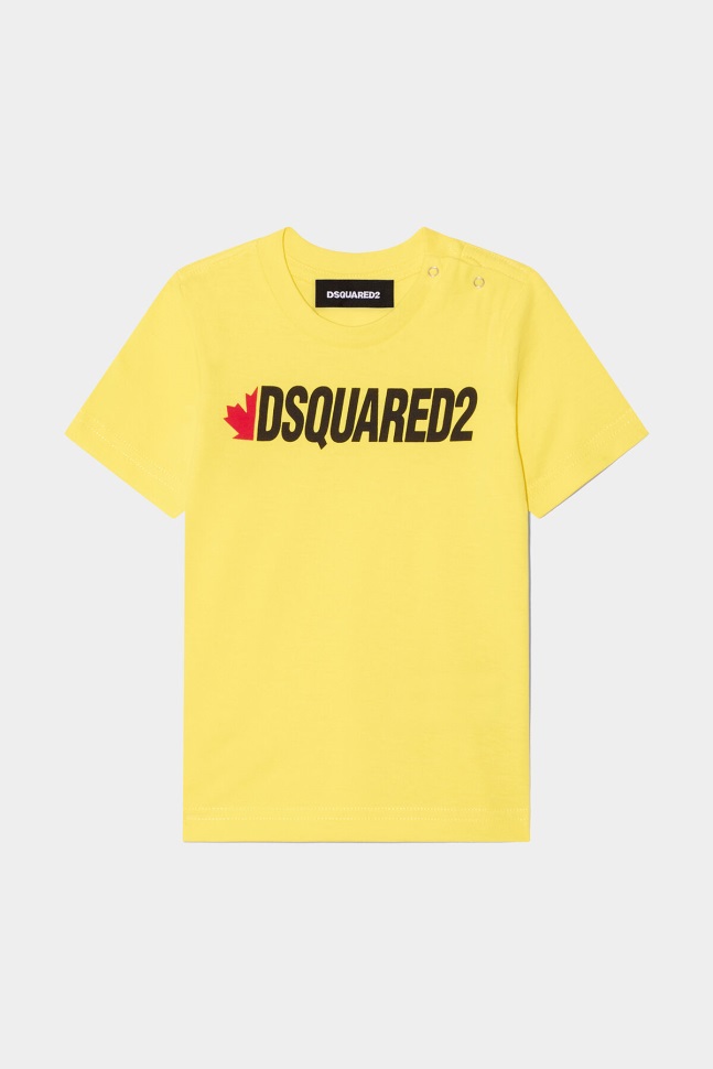 dsquared2_iconic_d2kids_t_shirt_lemon_yellow_black.jpg Dsquared2 Iconic D2Kids T-Shirt LEMON YELLOW/BLACK - Image 1
