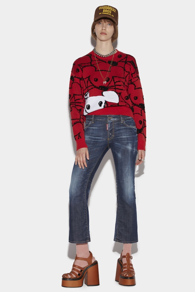 dsquared2_iconic_dark_clean_wash_bell_bottom_jeans.jpg Dsquared2 Iconic Dark Clean Wash Bell Bottom Jeans - Image 1