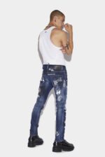 Dsquared2 Iconic Dark Graffiti Wash Skater Jeans - Image 2