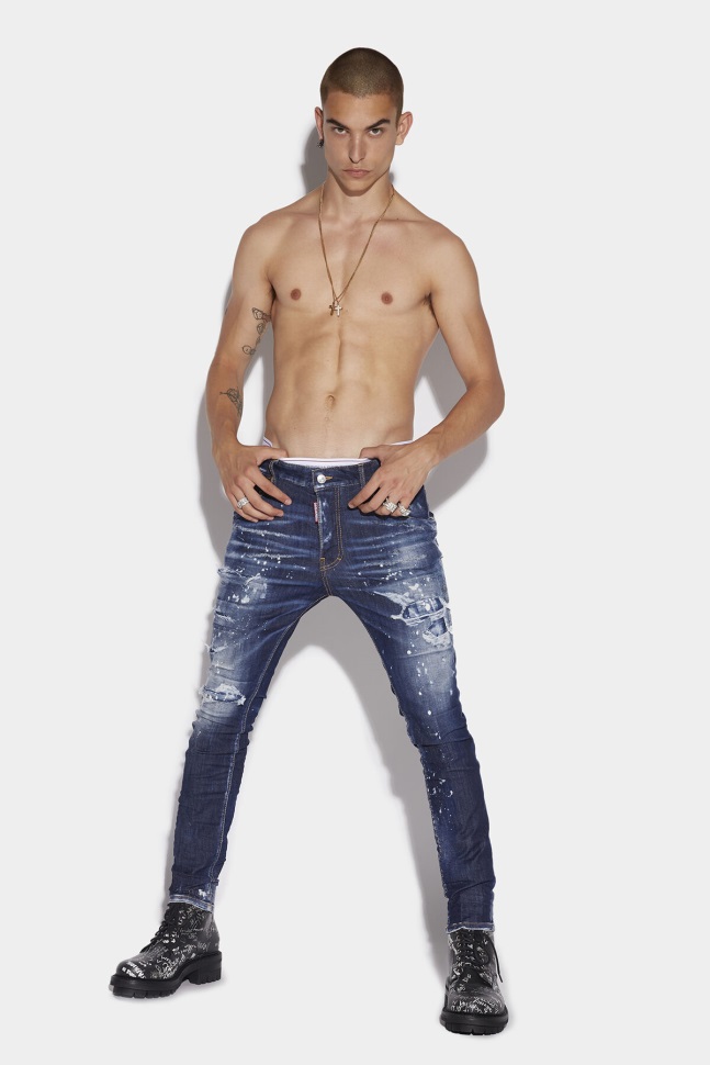 dsquared2_iconic_dark_ripped_bleach_wash_super_twinky_jeans.jpg Dsquared2 Iconic Dark Ripped Bleach Wash Super Twinky Jeans - Image 1