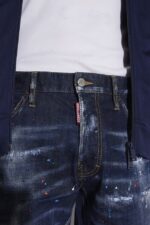 Dsquared2 Iconic Dark Ripped Red&Blue Spots Wash Coll Guy Jeans - Image 3