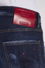 Dsquared2 Iconic Dark Ripped Red&Blue Spots Wash Coll Guy Jeans - Image 4