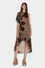 Dsquared2 Iconic Devore Asymmetrical Flower Dress - Image 3