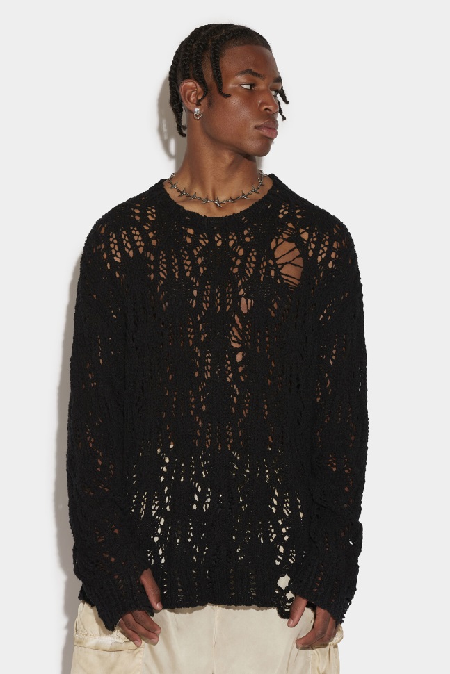 dsquared2_iconic_distressed_sweater.jpg Dsquared2 Iconic Distressed Sweater - Image 1