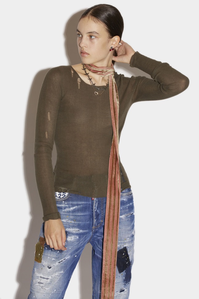 dsquared2_iconic_distressed_sweater_d2.jpg Dsquared2 Iconic Distressed Sweater D2 - Image 1