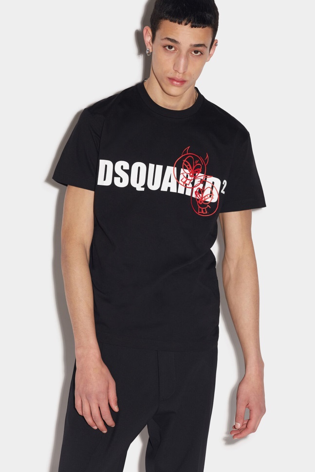 dsquared2_iconic_doodle_logo_face_t_shirt.jpg Dsquared2 Iconic Doodle Logo Face T-Shirt - Image 1