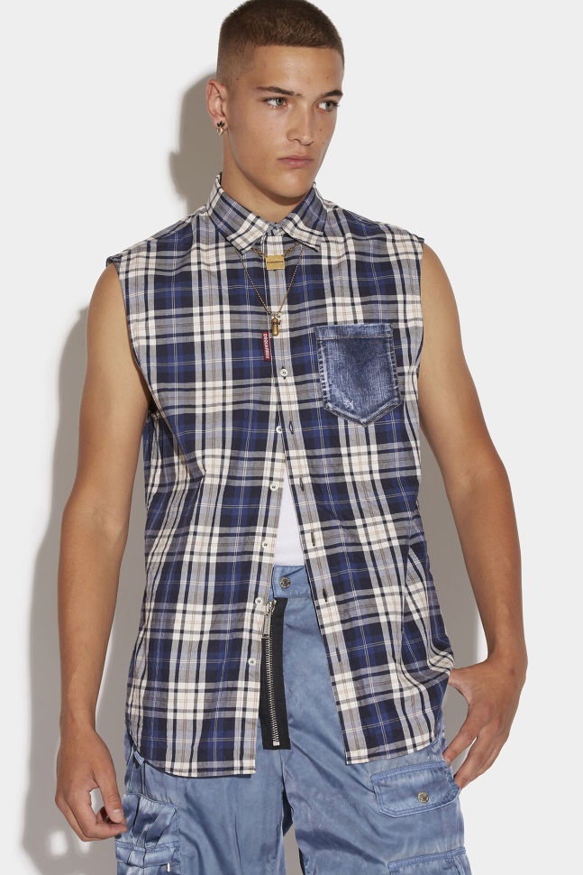 dsquared2_iconic_dropped_sleevless_shirt.jpg Dsquared2 Iconic Dropped Sleevless Shirt - Image 1