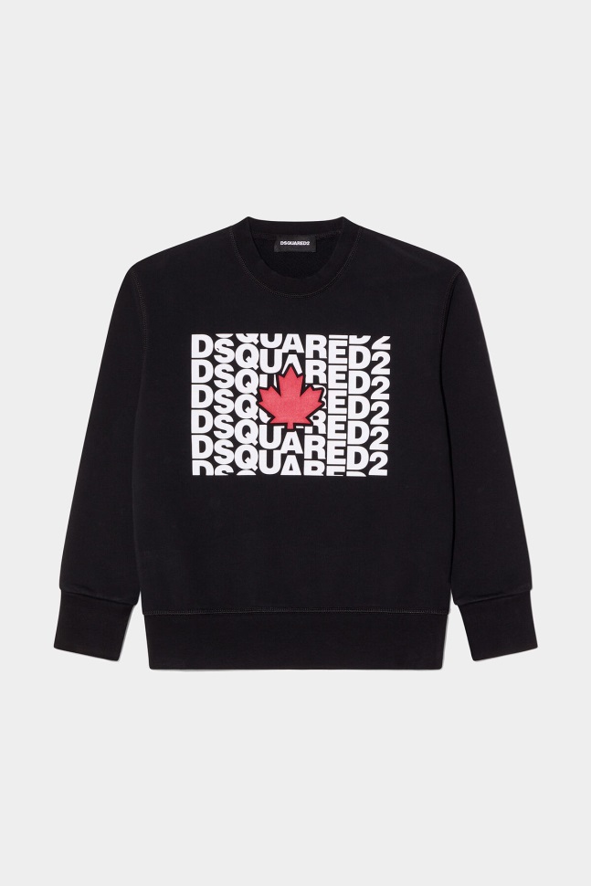 dsquared2_iconic_ds2_black_kids_sweatshirt.jpg Dsquared2 Iconic DS2 BLACK Kids Sweatshirt - Image 1