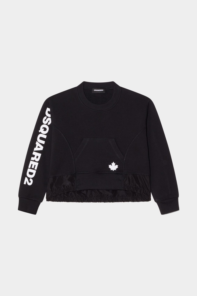 dsquared2_iconic_ds2_kids_sweatshirt_black.jpg Dsquared2 Iconic DS2 Kids Sweatshirt BLACK - Image 1