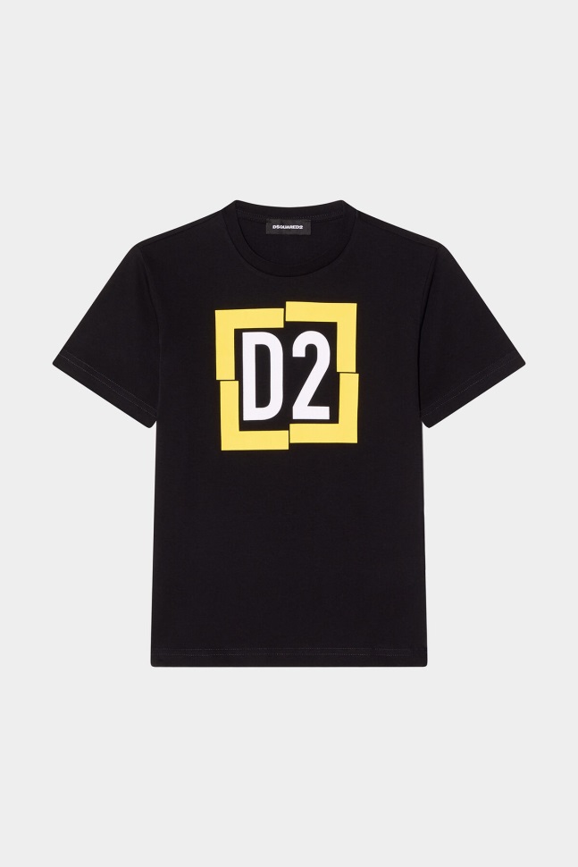 dsquared2_iconic_ds2_kids_t_shirt_black.jpg Dsquared2 Iconic DS2 Kids T-Shirt BLACK - Image 1