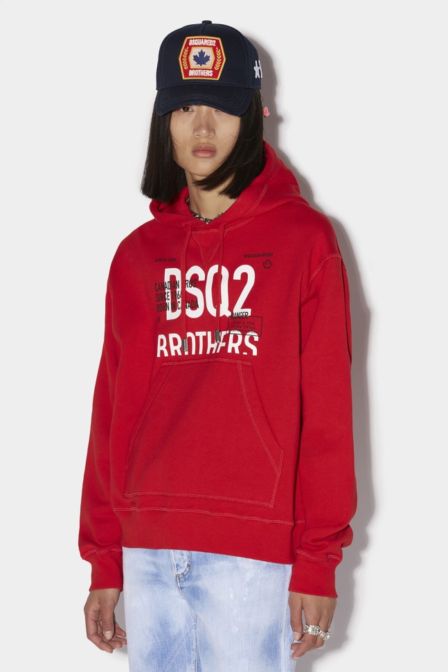 dsquared2_iconic_dsq2_bro_hoodie_red_black.jpg Dsquared2 Iconic Dsq2 Bro Hoodie RED/BLACK - Image 1