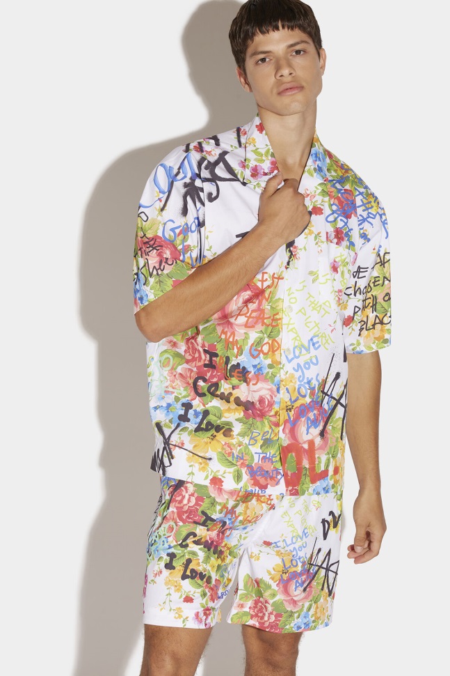 dsquared2_iconic_grannys_bunch_pyjama_shirt.jpg Dsquared2 Iconic Granny's Bunch Pyjama Shirt - Image 1