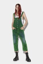 Dsquared2 Iconic GREEN/MILITARY GREEN Loose Dungarees - Image 3