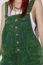 Dsquared2 Iconic GREEN/MILITARY GREEN Loose Dungarees - Image 4