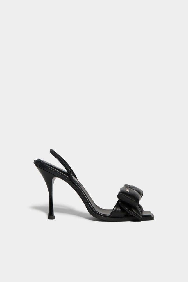 dsquared2_iconic_honey_bow_heeled_sandals_black.jpg Dsquared2 Iconic Honey Bow Heeled Sandals Black - Image 1
