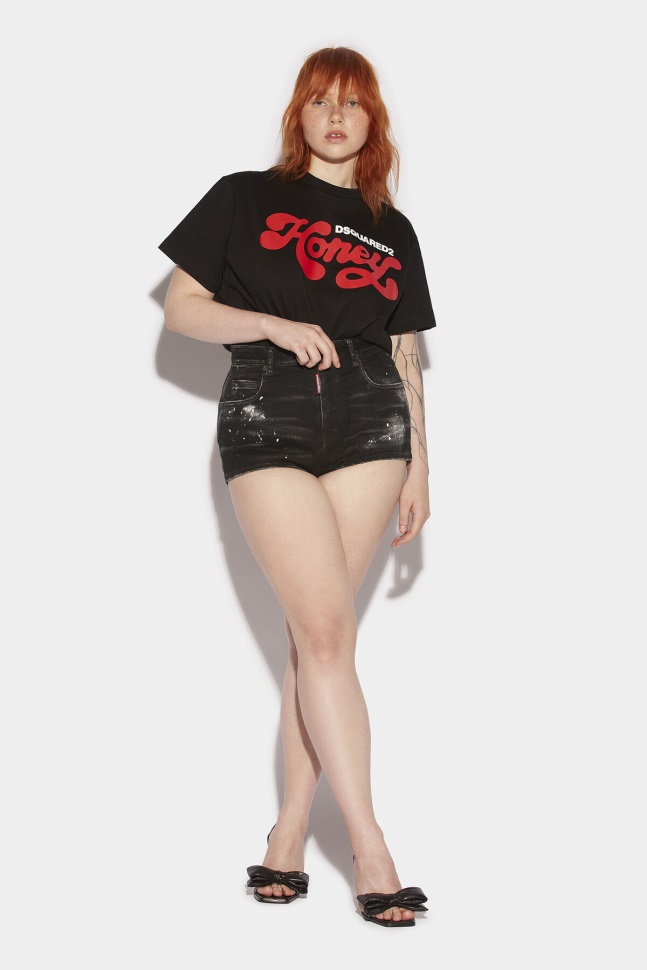 dsquared2_iconic_honey_high_waist_hot_pants_d2_black.jpg Dsquared2 Iconic Honey High Waist Hot Pants D2 BLACK - Image 1