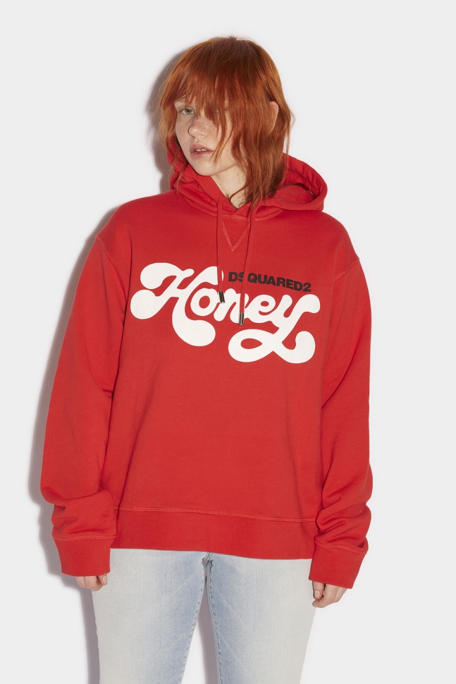 dsquared2_iconic_honey_hoodie_red_black.jpg Dsquared2 Iconic Honey Hoodie RED/BLACK - Image 1