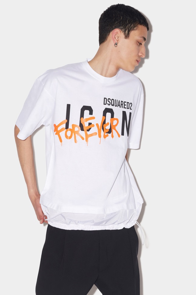 dsquared2_iconic_icon_forever_cool_t_shirt_white_black.jpg Dsquared2 Iconic Icon Forever Cool T-Shirt WHITE/BLACK - Image 1