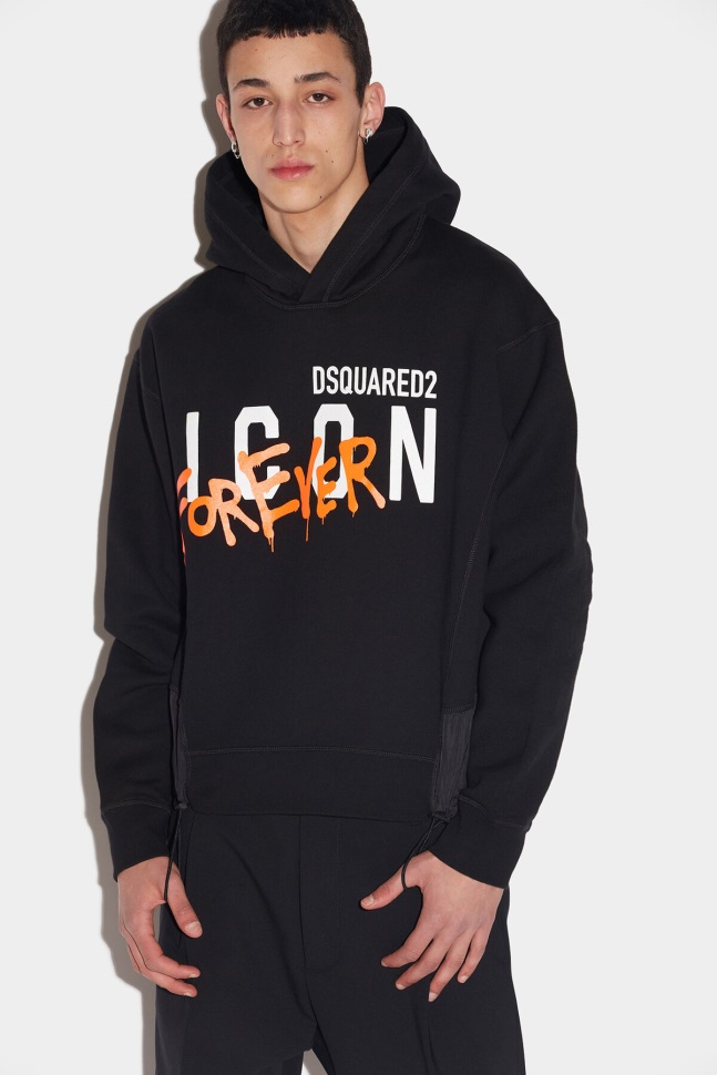 dsquared2_iconic_icon_forever_hoodie_d2_black.jpg Dsquared2 Iconic Icon Forever Hoodie D2 BLACK - Image 1