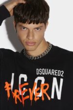 Dsquared2 Iconic Icon Forever Sweatshirt WHITE/BLACK - Image 4