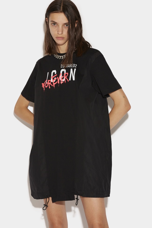 dsquared2_iconic_icon_forever_t_shirt_dress.jpg Dsquared2 Iconic Icon Forever T-Shirt Dress - Image 1