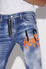 Dsquared2 Iconic Icon Medium Wash Skater Jeans - Image 4