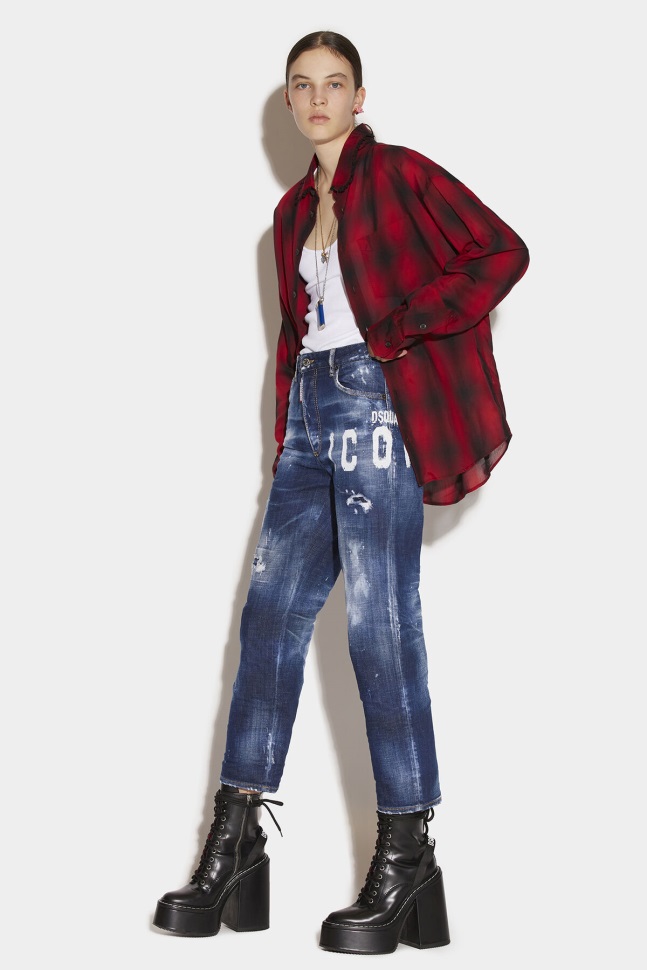 dsquared2_iconic_icon_spray_boston_denim_jeans.jpg Dsquared2 Iconic Icon Spray Boston Denim Jeans - Image 1