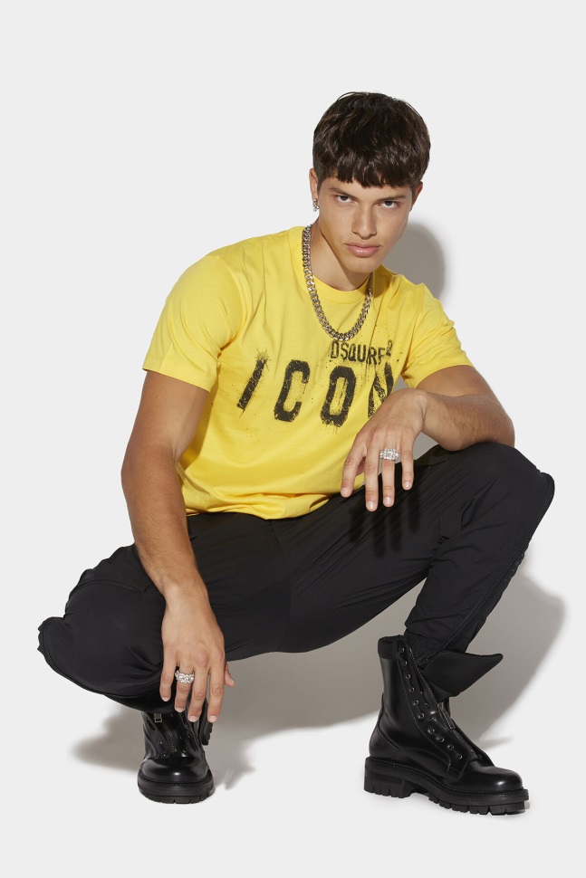 dsquared2_iconic_icon_spray_cool_t_shirt_white_fantasy.jpg Dsquared2 Iconic Icon Spray Cool T-Shirt WHITE/FANTASY - Image 1