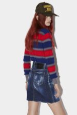 Dsquared2 Iconic Icon Spray Midi Denim Skirt - Image 2