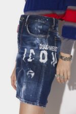 Dsquared2 Iconic Icon Spray Midi Denim Skirt - Image 3