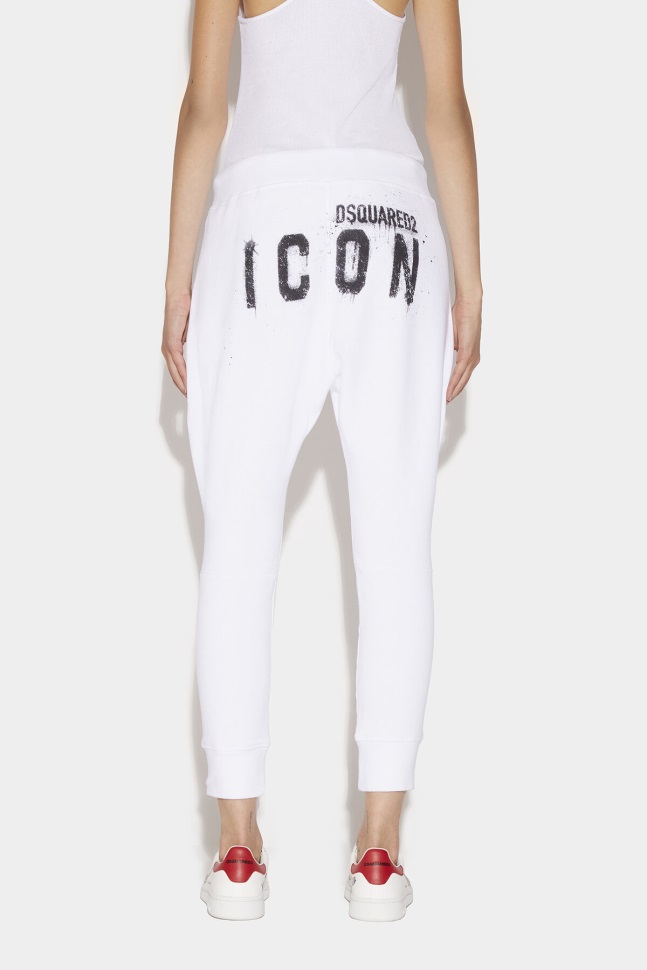dsquared2_iconic_icon_spray_sweatpants_white_black.jpg Dsquared2 Iconic Icon Spray Sweatpants WHITE/BLACK - Image 1