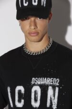 Dsquared2 Iconic Icon Spray Sweatshirt WHITE/BLACK - Image 3