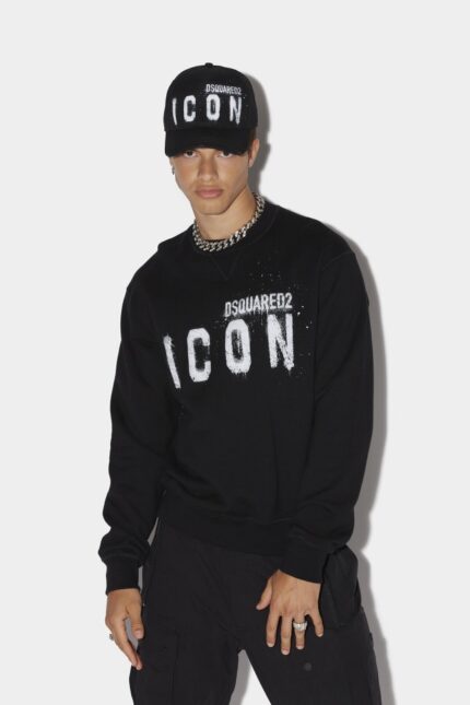 Dsquared2 Iconic Icon Spray Sweatshirt WHITE/BLACK