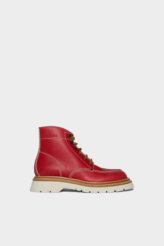 dsquared2_iconic_joe_ankle_boots_red_coral.jpg Dsquared2 Iconic Joe Ankle Boots RED/CORAL - Image 1