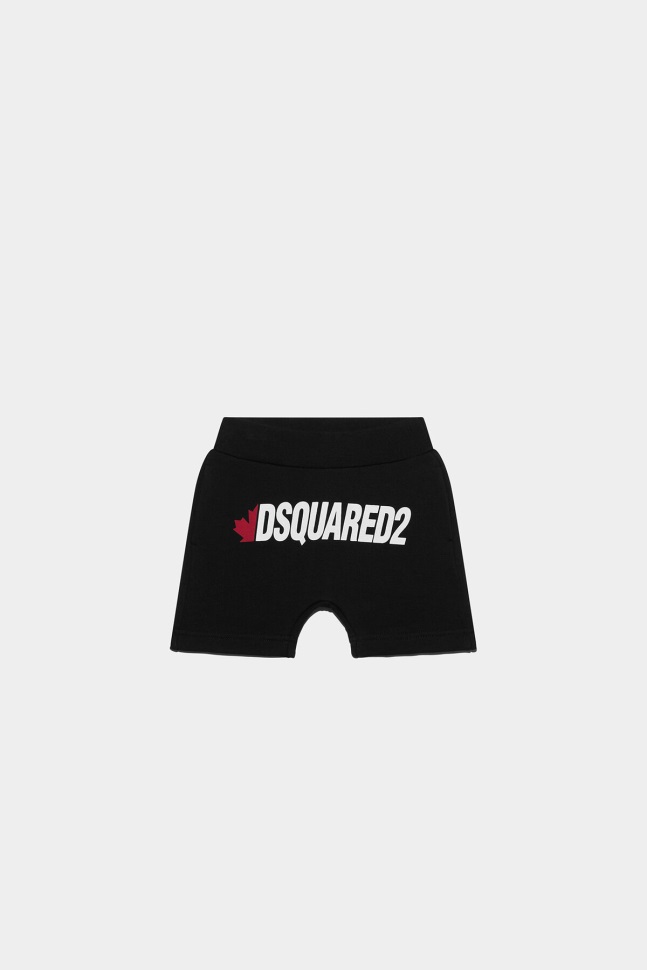 dsquared2_iconic_kids_sweatshorts_black.jpg Dsquared2 Iconic Kids Sweatshorts BLACK - Image 1